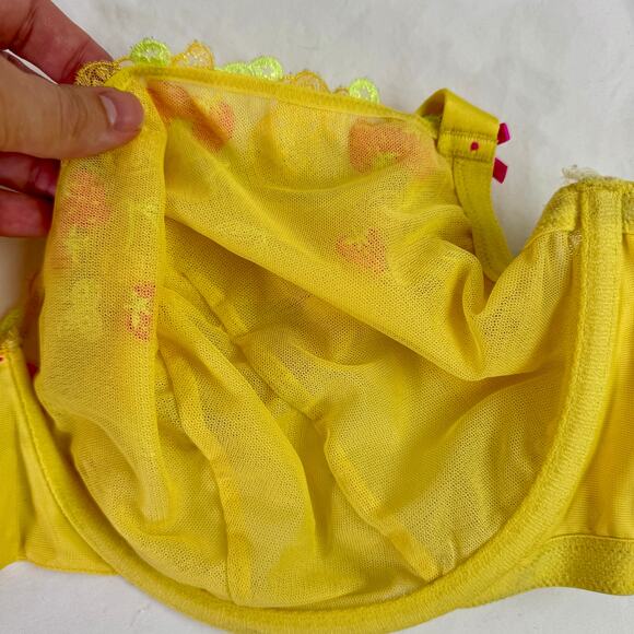 Cacique Women's 50D Unlined Balconette Strawberries Lace Embroidered Bra - Picture 9 of 12